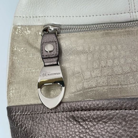 B Makowsky Bag Crossbody|Shoulder Bag Leather Slim Profile Crossbody Bag - Picture 10 of 15